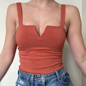 Free People Orange Pippa Bodysuit